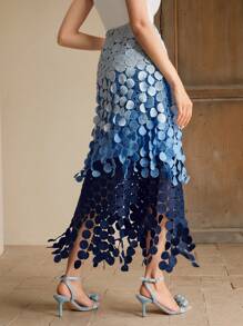 Anewsta Women's Bohemian Elegant Multilayer Skirt, Suitable For Music Festivals In Spring And Summer - Blue - View 2
