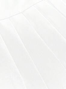 ROMWE Grunge Punk 大码夏季性感镂空百褶裙 - 白色 - 查看 4