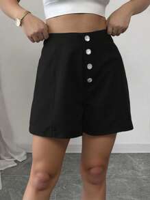 SHEIN Clasi Shorts casuales versátiles con botones para mujer