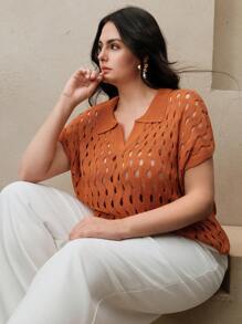 Anewsta Maglione girocollo di moda in maglia, con collo alla coreana, per donne taglia comode