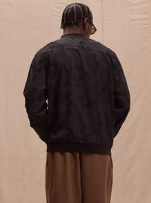 Musero Mesh Lace Zip Up Bomber Jacket Spring, Summer, Streetstyle - Black - View 3