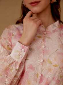 MOTF FLORAL PRINT BELTED DRESS - Pink - View 2