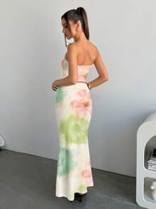 Modelyn 2pcs/Set Floral Print Cropped Top & Shorts Set For Women Summer - Multicolor - View 3