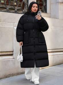 EURMUSE Waterproof, Keep Warm Feature, Double Colored Drawstring Detailed, Wintercoat - Black - View 3