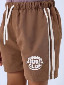 SUMWON Kids Summer Palm Tree Co-Ord Set Short Sleeve T-Shirt Athletic Shorts Casual Beach Surf Vacation Holiday Playwear Set