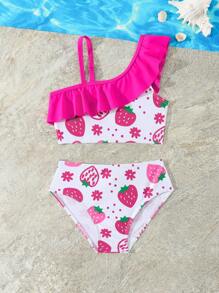 女童随机印花两件套泳衣套装 女童套装 女童夏季服装 女童泳衣 两件套女童沙滩套装 女童泳衣套装 - 彩色 - 查看 6