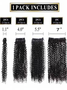 Premium Ratio Raw Human Double Drown Virgin 7Pcs Clip-In Human Hair Extensions 110g Black Jerry Curly Hair Extensions For 16 Clips Jerry Hair Extensions Curly Clip In Hair Extensions - SNatural - View 8