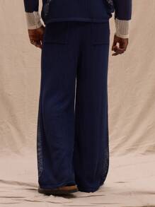 Musero Pantalón de pierna recta con bolsillo lateral de cordón tejido, para primavera, verano y vacaciones