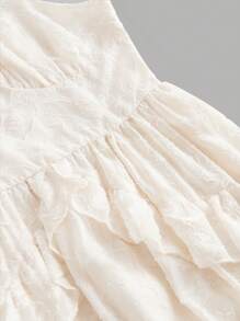 SHEIN X Hannahelzahed SHEIN MOD Apricot Floral Jacquard, Halter Oversized Bow Backless Dress, Dreamy Romantic Elegant With Layered Ruffle Trim, Suitable For Dates, Parties, Holidays, Tea Parties, Birthday Outfit,Summer Outfits For Women,Easter Outfits,Beach Outfits For Woman,Vacation Outfits Women,Summer,Concert Outfit Women,Rave Outfits,Cruise Attire Women,Western Wear Women.Graduation Dresses For Women,Baby Shower Dress,Boho Women Clothing,Festival Outfits For Women - Apricot - View 6