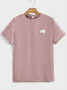 SHEIN Leap Crew 2 件套青少年男童休闲宽松舒适纯色百搭短袖上衣和直筒裤套装