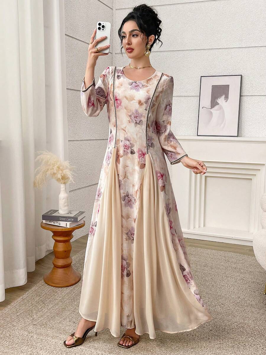 Yasmyna 女士土耳其和中东传统长款束腰外衣 - 彩色 - 查看 1