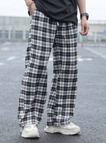 SHEIN Teen Boys Casual Plaid Pants, Suitable For Streetwear, Punk, Rock, College, Daily Wear, Party, Music Festival, Spring/Summer