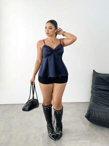 POPSWAY Plus Size Girls Casual Cropped Camisole Sleeveless Top