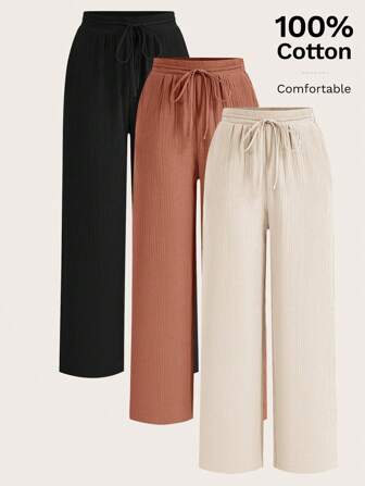 Poéselle 夏季系带前斜口袋裤宽松休闲棉麻多件套裤子休闲舒适透气适合日常通勤度假穿着