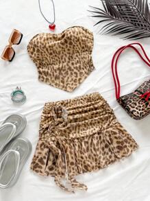Soleia Conjunto de dos piezas estilo Ibiza para uso diario de mujer - Marrón - Ver 3