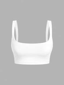 SHEIN EZwear 3 piezas Camiseta de tirantes de unicolor y corta para mujeres - Multicolor - Ver 5