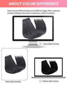 Yaki Straight Clip In Hair Extensions 18 Inch Real Human Hair Extensions For Women 7pcs/Set Double Weft Full Head Brazilian Remy Hair Extensions Natural Black - Natural Black - View 7