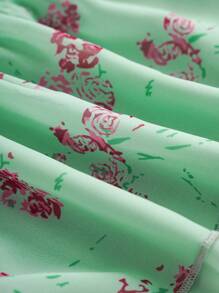 SHEIN Unity 碎花拼布荷叶边下摆裤裙 - 彩色 - 查看 4