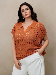 Anewsta Maglione girocollo di moda in maglia, con collo alla coreana, per donne taglia comode