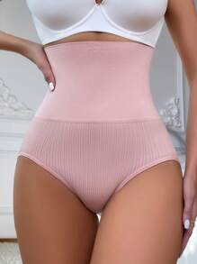 1 quần định hình eo cao màu trơn không đường may cho nữ - Màu Hồng  San hô - Xem 3