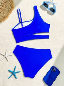 Conjunto de bikini sólido nuevo de 2025, elegante y para playa, piscina, traje de baño para chicas adolescentes, trajes de baño para mujeres, trajes de baño para mujer, bikinis para adolescentes