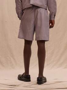 Musero Drawstring Waist Nylon Shorts Spring, Summer, Streetstyle - Khaki - View 4