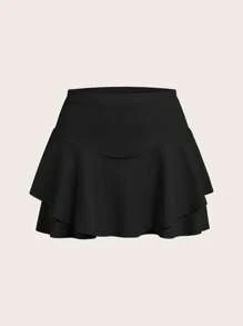 SHEIN EZwear 3pcs/Set Women Casual Ruffled Hem Shorts Set, Summer - Multicolor - View 10