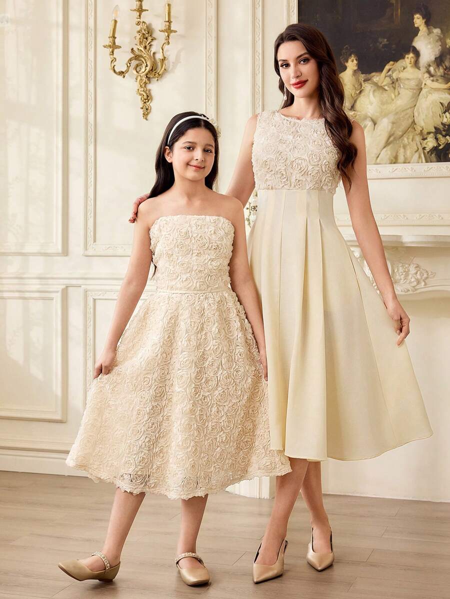 SHEIN Tween Girls' Cute & Elegant Floral Print Camisole Top, Versatile Summer