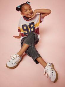 Mini mi 儿童复古双条纹白金底运动鞋-游乐场上学鞋 - 彩色 - 查看 5