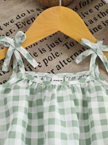 SHEIN Baby Girl Clothing Baby Girl Dress Full Floral Pattern Suspender Bow Summer Elegant And Fresh Dress - Multicolor - View 6