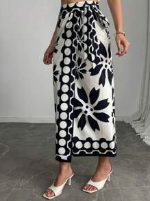 Modelyn Women's Black & White Fashion Skirt, Suitable For Summer