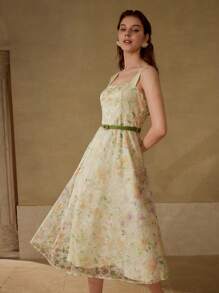 MOTF PREMIUM 花卉印花刺绣连衣裙 - 彩色 - 查看 3