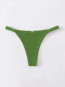 SHEIN Swim Bikini-Höschen Einfarbig, geeignet für den Sommerstrand