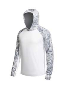 Manfinity KASUA 男式扎染印花插肩长袖连帽冲浪T恤 - 彩色 - 查看 1