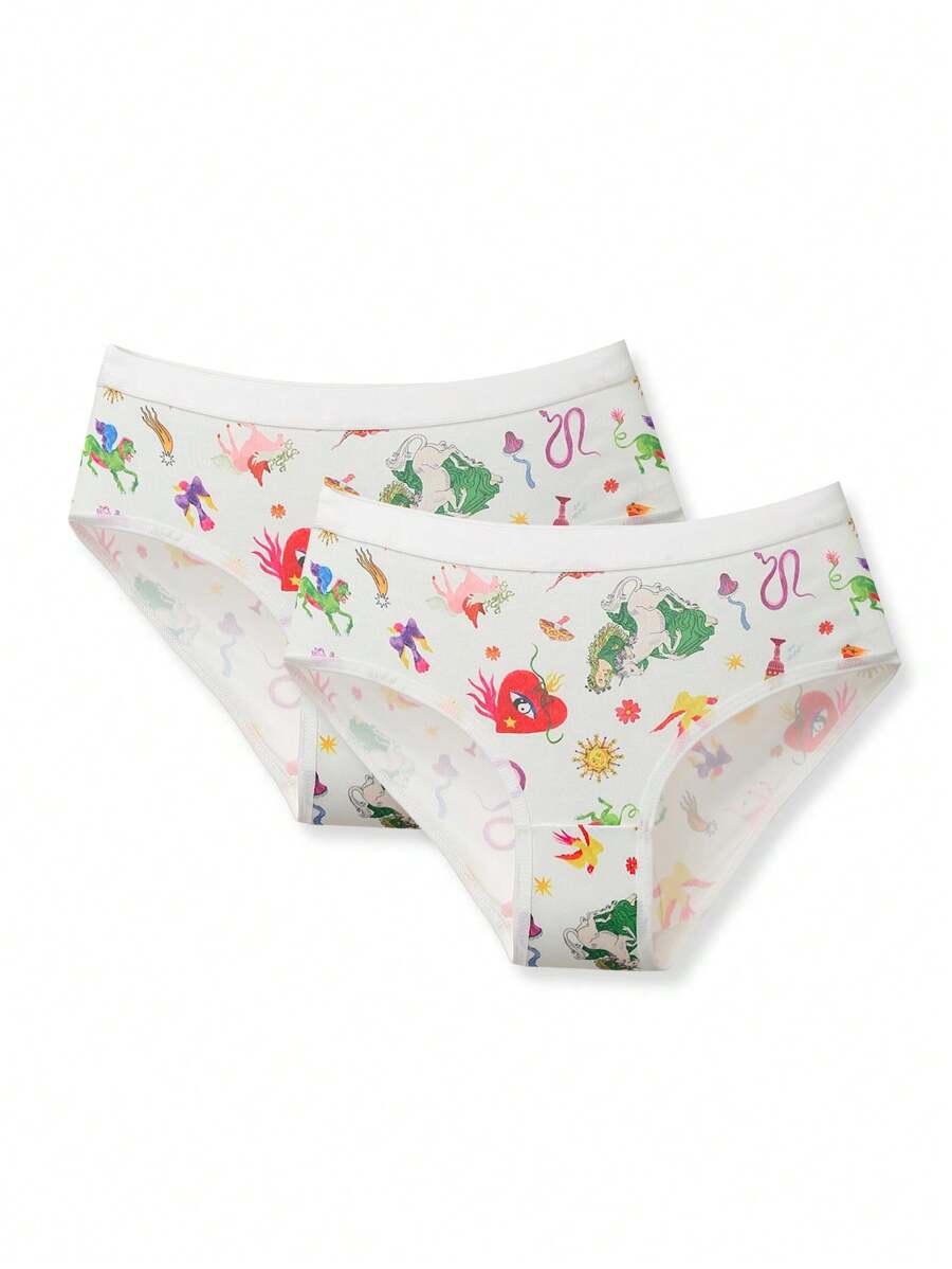少女卡通印花休闲内裤