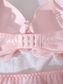 Dream Adore 2pcs Floral Embroidered Romantic Pastoral Sweet Ladies Lingerie Set, Kawaii Bountiful Floral Splendor  Cozy And Elegant Details