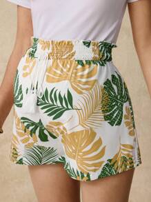 Boho Mama Shorts bohemios de estampado completo para maternidad, ideales para el verano - Verde - Ver 7