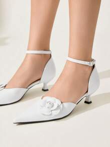 CUCCOO CHICEST 女士时尚尖头链条露跟小猫跟高跟鞋