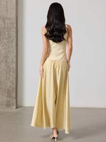 Heiryn Women Sleeveless Long Dress, Solid Color, Fashion Suitable For Summer Graduation Dress - Yellow - View 4