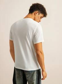 Manfinity RebelGame T-shirt casual da uomo con fantasia a stelle, vestibilità standard, per l'estate