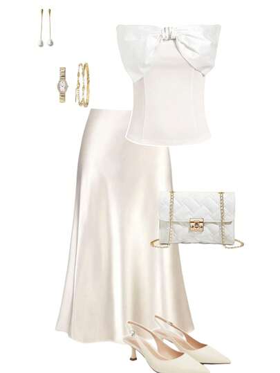 Gownix Women's Casual Elegant Bow Decor Camisole Top,Vintage,Tube Tops,Business Casual Women
