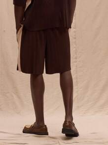 Musero Plisse Contrast Elasticated Waist Shorts Spring, Summer, Holiday - Multicolor - View 4