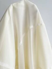 Comfortcana Đầm dài thanh lịch xếp ly viền nhún màu trơn cho nữ - Màu be - Xem 7