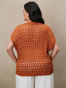 Anewsta Maglione girocollo di moda in maglia, con collo alla coreana, per donne taglia comode