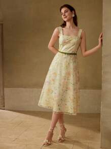 MOTF PREMIUM 花卉印花刺绣连衣裙 - 彩色 - 查看 7