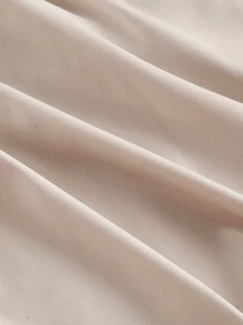 SHEIN MOD Bluză de damă cu mânecă tip felinar, culoare caisă, cu imprimeu și nod, mărime plus - Caisă - Vizualizare 3