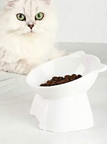 Pet Bowl For Cat & Dog, Plastic Tilted Food Bowl & Water Bowl - Non-Slip Pet Feeding Bowl For Small Medium Pets, Easy To Clean, Durable Pet Bowl