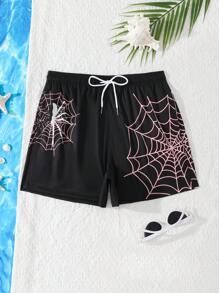 Pantalones cortos de playa estampados con bloques de color para hombres, para el verano, estilo hawaiano