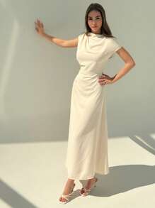 Aloruh 全新不对称不规则修身优雅简约长裙，适合女士办公室/通勤穿着