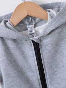 SHEIN Conjunto de ropa interior para bebé recién nacido niño: Camiseta blanca sencilla + Camiseta de manga corta + Chaleco ligero + Pantalones cortos casuales de color liso